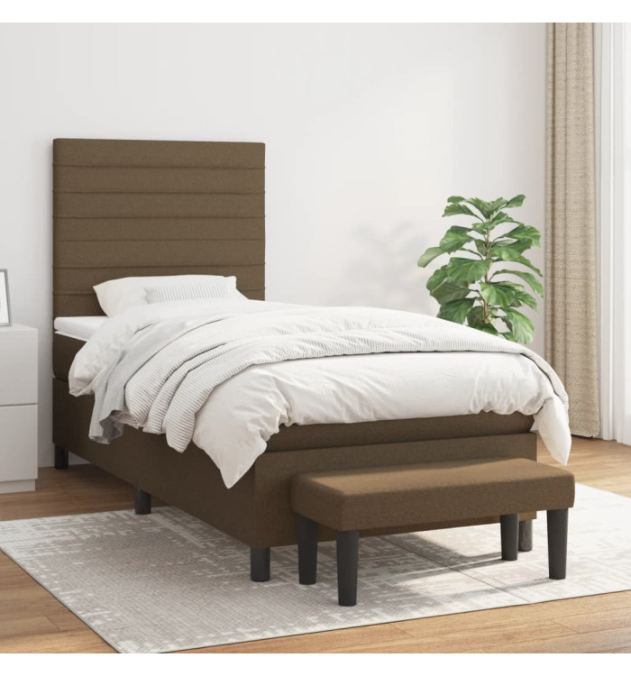 Sommier à lattes de lit avec matelas Marron foncé 80x200 cm | Mobilier & Déco