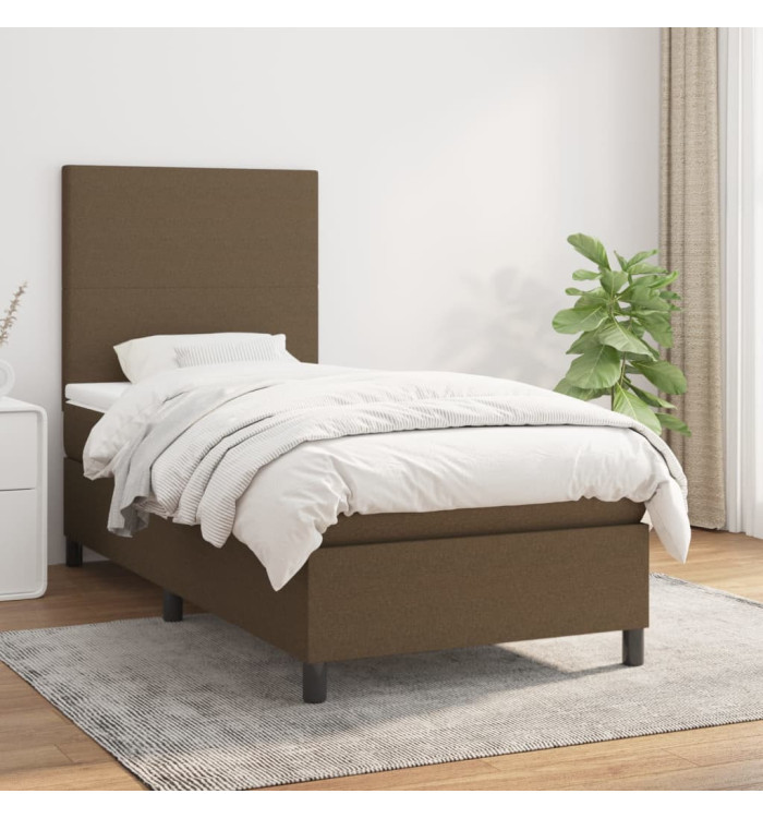 Sommier à lattes de lit avec matelas Marron foncé 80x200 cm | Mobilier & Déco