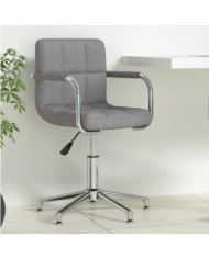 Chaise pivotante de bureau Gris clair Tissu | Mobilier & Déco