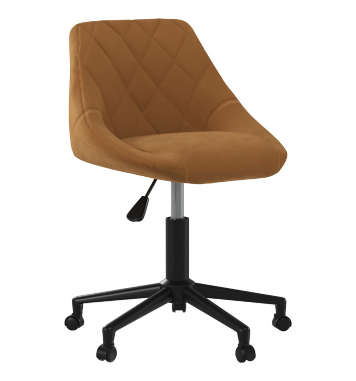 Chaise pivotante de salle à manger Marron Velours | Mobilier & Déco