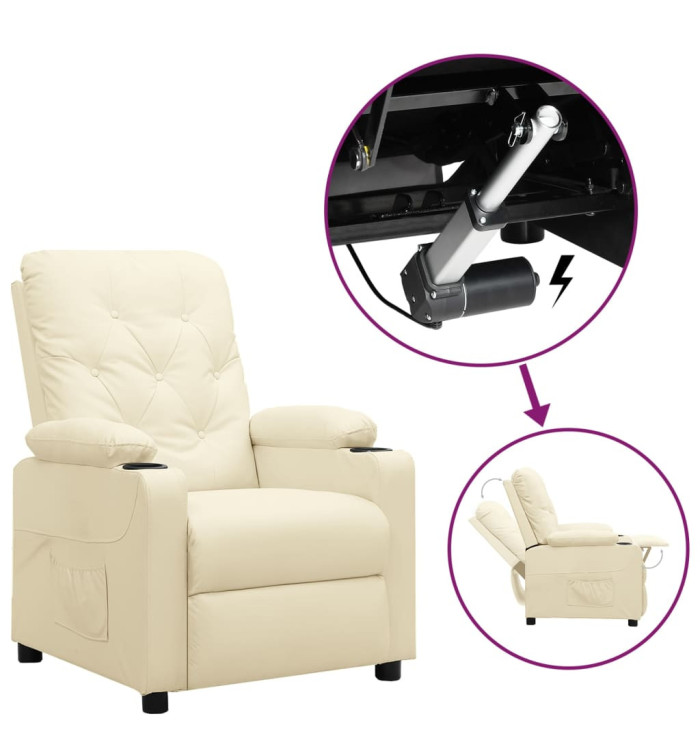 Fauteuil Crème Similicuir | Mobilier & Déco