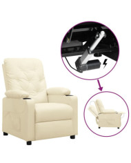 Fauteuil Crème Similicuir | Mobilier & Déco