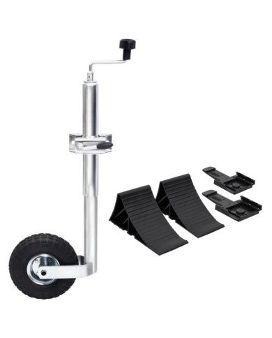 Roue jockey 48 mm avec 1 pince divisée et des cales de roue | Mobilier & Déco