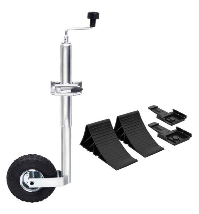 Roue jockey 48 mm avec 1 pince divisée et des cales de roue | Mobilier & Déco
