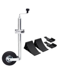 Roue jockey 48 mm avec 1 pince divisée et des cales de roue | Mobilier & Déco