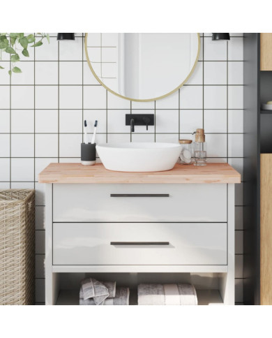 Comptoir de salle de bain 100x50x4 cm bois massif de hêtre | Mobilier & Déco
