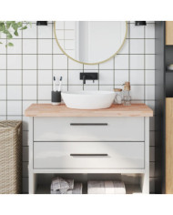 Comptoir de salle de bain 100x50x4 cm bois massif de hêtre | Mobilier & Déco
