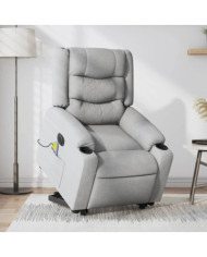 Fauteuil inclinable de massage électrique Gris clair Tissu | Mobilier & Déco