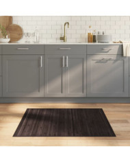 Tapis rectangulaire marron foncé 80x100 cm bambou | Mobilier & Déco