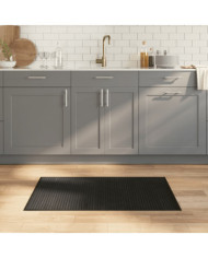 Tapis rectangulaire noir 60x100 cm bambou | Mobilier & Déco