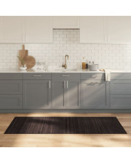 Tapis rectangulaire marron foncé 80x200 cm bambou | Mobilier & Déco