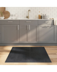 Tapis rectangulaire gris 100x100 cm bambou | Mobilier & Déco