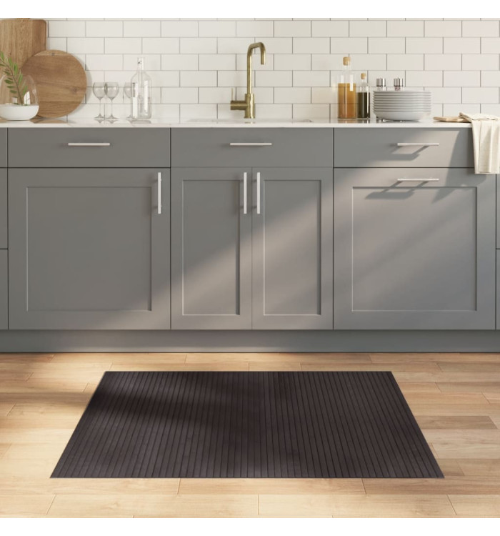 Tapis rectangulaire marron foncé 80x100 cm bambou | Mobilier & Déco