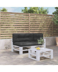 Coussins de palette lot de 3 noir tissu | Mobilier & Déco