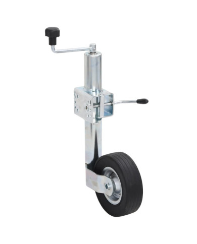 Roue cric de remorque avec pince fendue 60 mm acier galvanisé | Mobilier & Déco