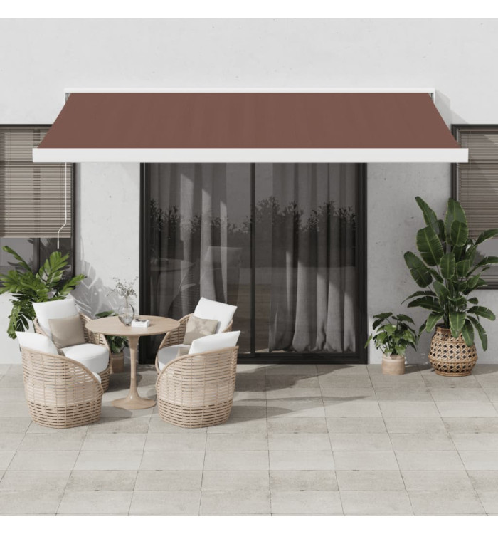 Auvent manuel rétractable marron 450x300 cm | Mobilier & Déco