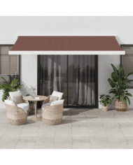 Auvent manuel rétractable marron 450x300 cm | Mobilier & Déco
