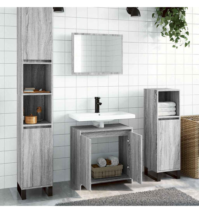 Ensemble de meubles de salle de bain 2 pcs Sonoma gris | Mobilier & Déco