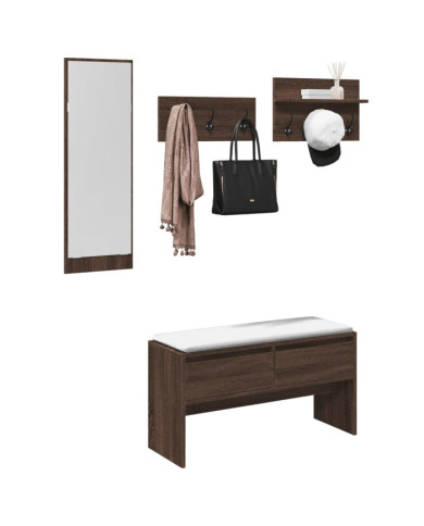 Ensemble de meubles de couloir 4 pcs chêne marron | Mobilier & Déco