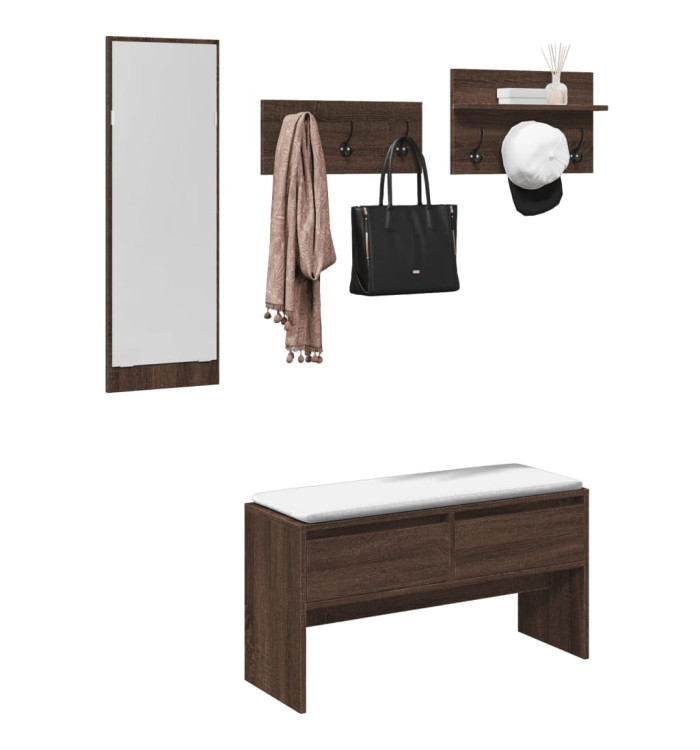 Ensemble de meubles de couloir 4 pcs chêne marron | Mobilier & Déco