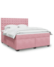 Sommier à lattes de lit avec matelas Rose 180x200 cm Velours | Mobilier & Déco