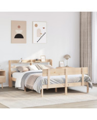 Cadre de lit sans matelas 135x190 cm bois de pin massif | Mobilier & Déco