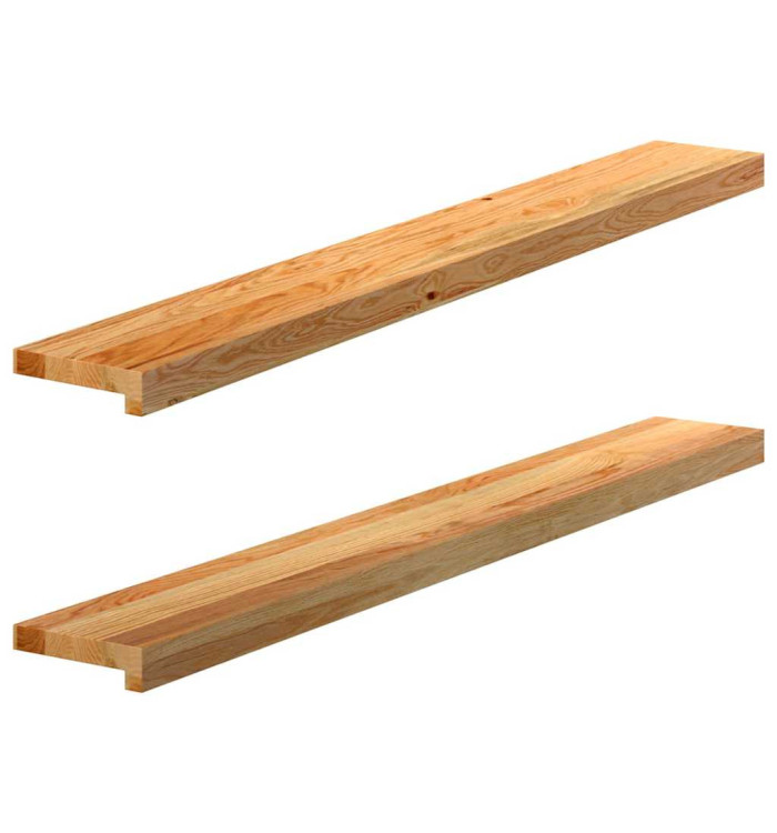 Appuis de fenêtre 2 pcs marron clair bois de chêne massif | Mobilier & Déco