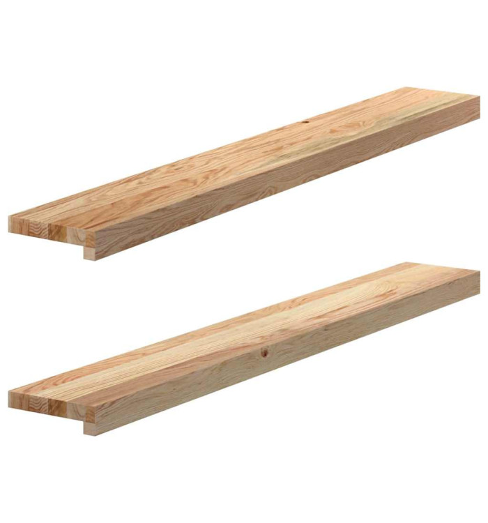 Appuis de fenêtre 2 pcs non traité 110x15x2cm bois chêne massif | Mobilier & Déco