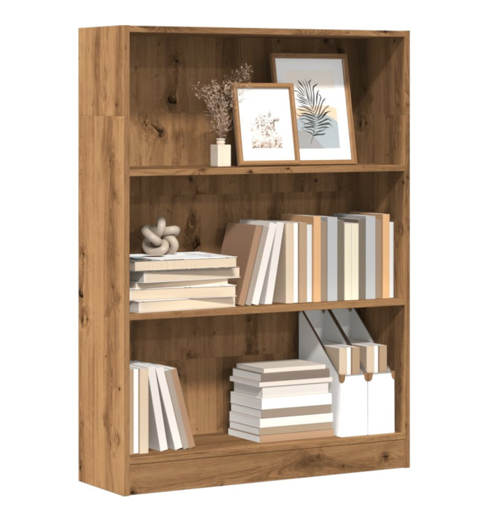 Bibliothèque chêne artisanal 80x24x109 cm bois d'ingénierie | Mobilier & Déco