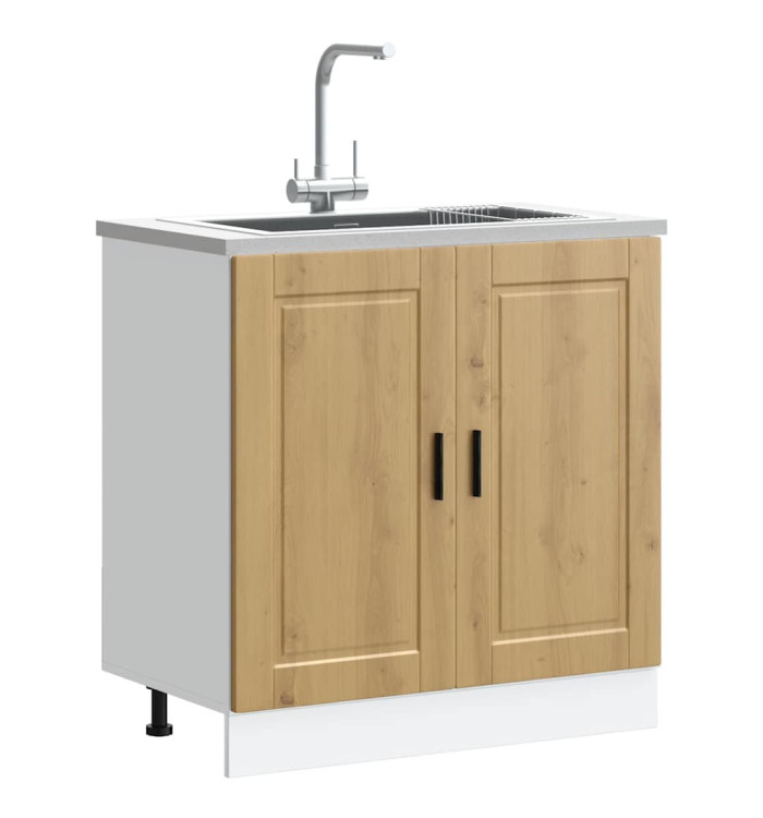 Meuble bas pour évier Porto chêne artisanal bois ingénierie | Mobilier & Déco