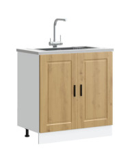 Meuble bas pour évier Porto chêne artisanal bois ingénierie | Mobilier & Déco