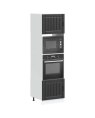 Armoires de four 2 pcs Kalmar noir bois d'ingénierie | Mobilier & Déco