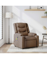 Fauteuil de massage inclinable Marron Tissu | Mobilier & Déco