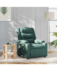Fauteuil de massage inclinable Vert foncé Tissu | Mobilier & Déco