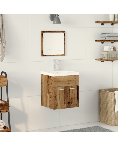 Ensemble de meubles de salle de bain 3 pièces en vieux bois | Mobilier & Déco