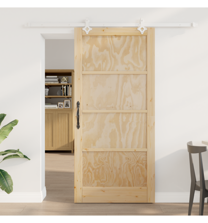 Porte coulissante avec quincaillerie 93x202 cm Bois massif en pin, Porte intérieure | Mobilier & Déco