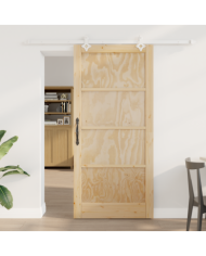 Porte coulissante avec quincaillerie 93x202 cm Bois massif en pin, Porte intérieure | Mobilier & Déco