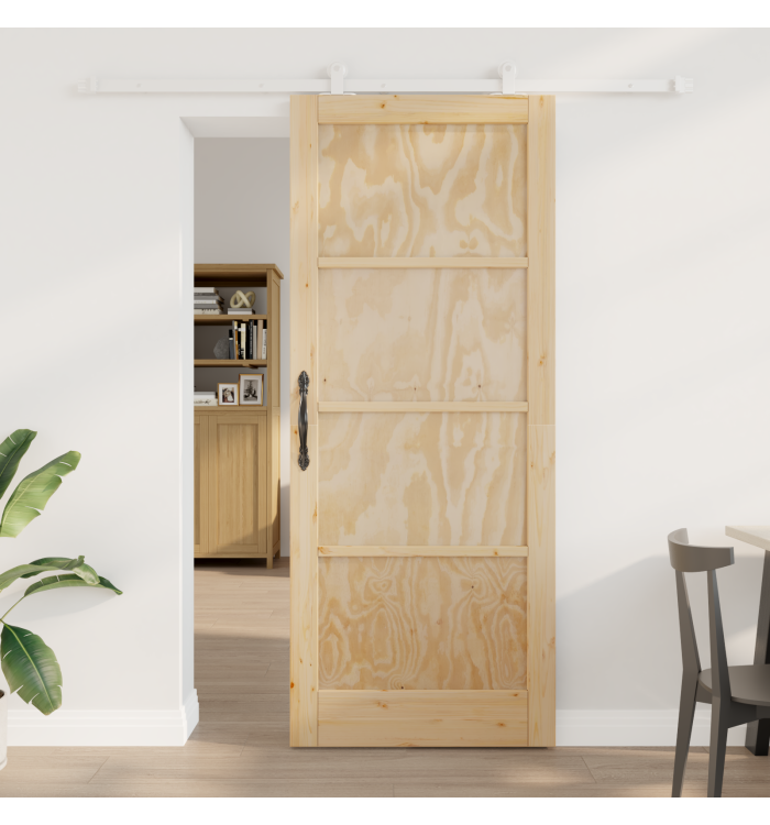 Porte coulissante 'ORKDAL'avec quincaillerie en bois massif de pin, Porte intérieure 'ORKDAL'86x211x4 cm en bois massif de pin