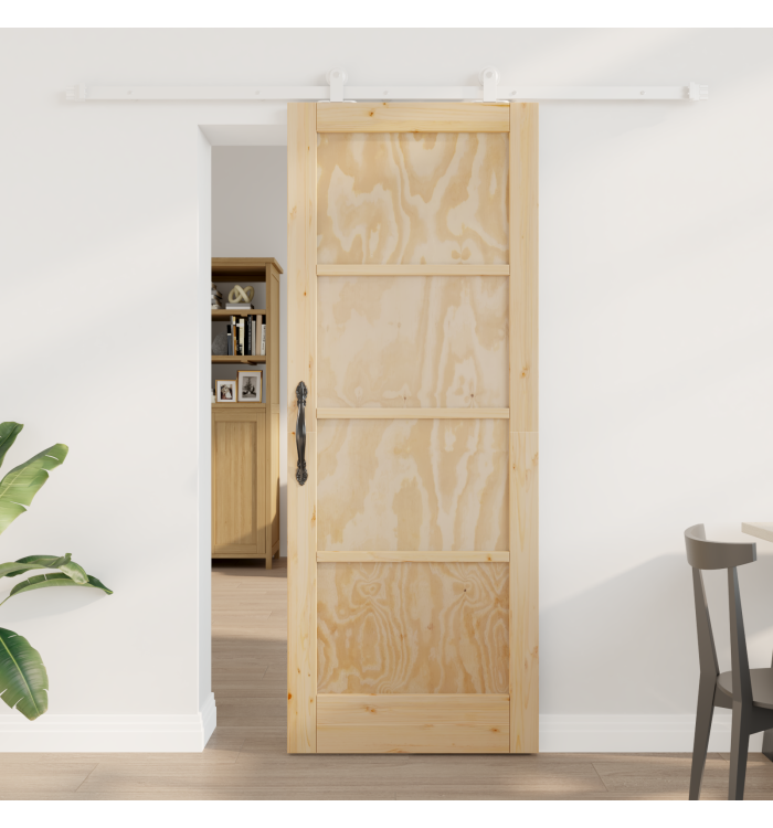 Porte coulissante avec quincaillerie 'ORKDAL'en bois massif de pin, Porte intérieure 'ORKDAL'78x202x4 cm en bois massif de pin