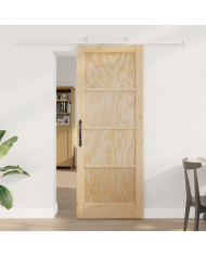 Porte coulissante avec quincaillerie 'ORKDAL'en bois massif de pin, Porte intérieure 'ORKDAL'78x202x4 cm en bois massif de pin