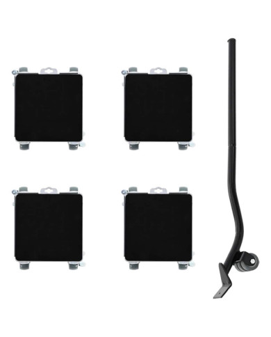 Roulettes pour meubles 4 pièces avec élévateur 17,5 x 16 x 7,5 cm Acier 1600 kg | Mobilier & Déco