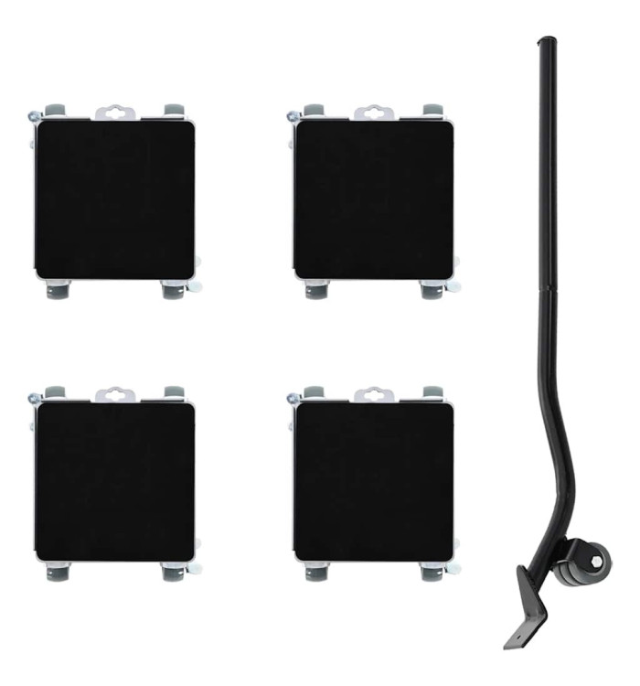 Roulettes pour meubles 4 pièces avec élévateur 17,5 x 16 x 7,5 cm Acier 1600 kg | Mobilier & Déco