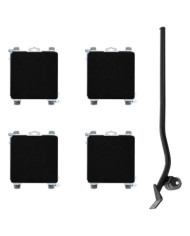 Roulettes pour meubles 4 pièces avec élévateur 17,5 x 16 x 7,5 cm Acier 1600 kg | Mobilier & Déco