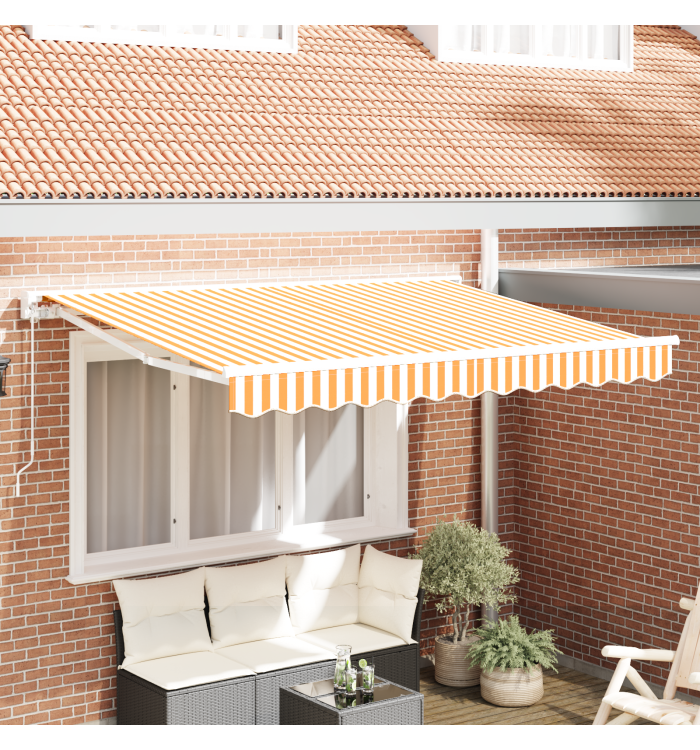 Tissu de remplacement pour auvent pour cadre 2.5x2 m Jaune et blanc | Mobilier & Déco