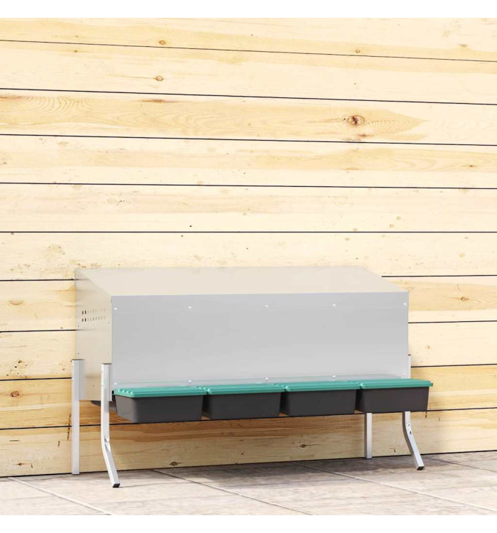 Nichoir à poules4 compartiments avec pieds en acier galvanisé | Mobilier & Déco