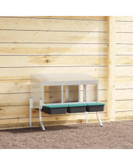 Nichoir à poules3 compartiments avec pieds en acier galvanisé | Mobilier & Déco