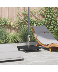 Base de parasol sur roues pour poteaux Ø38/48mm Granite noir 30 kg Carré | Mobilier & Déco