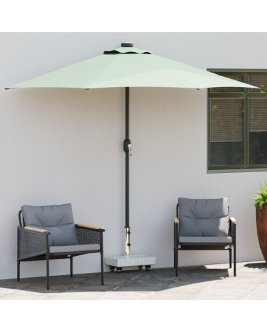 Base de parasol sur roues pour poteaux de Ø38/48mm Gris Granit 25 kg Rectangulaire | Mobilier & Déco