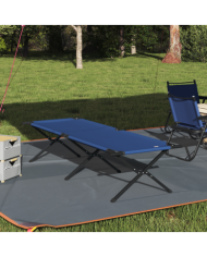 Lit de soleil pliant avec sac de transport en tissu Oxford 600D bleu | Mobilier & Déco