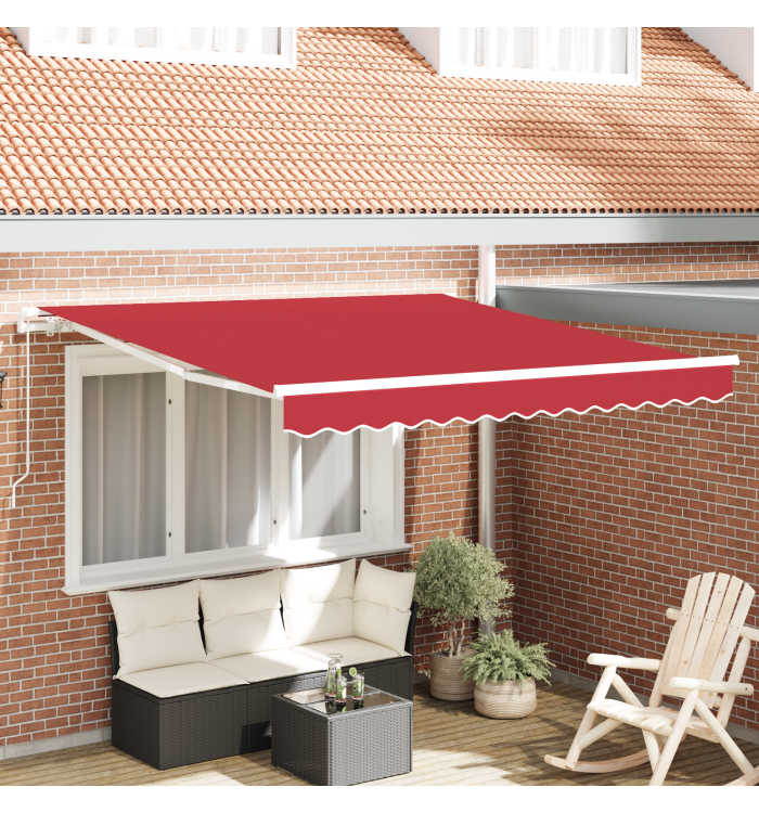 Store Manuel Rétractable Rouge 350x250 cm | Mobilier & Déco